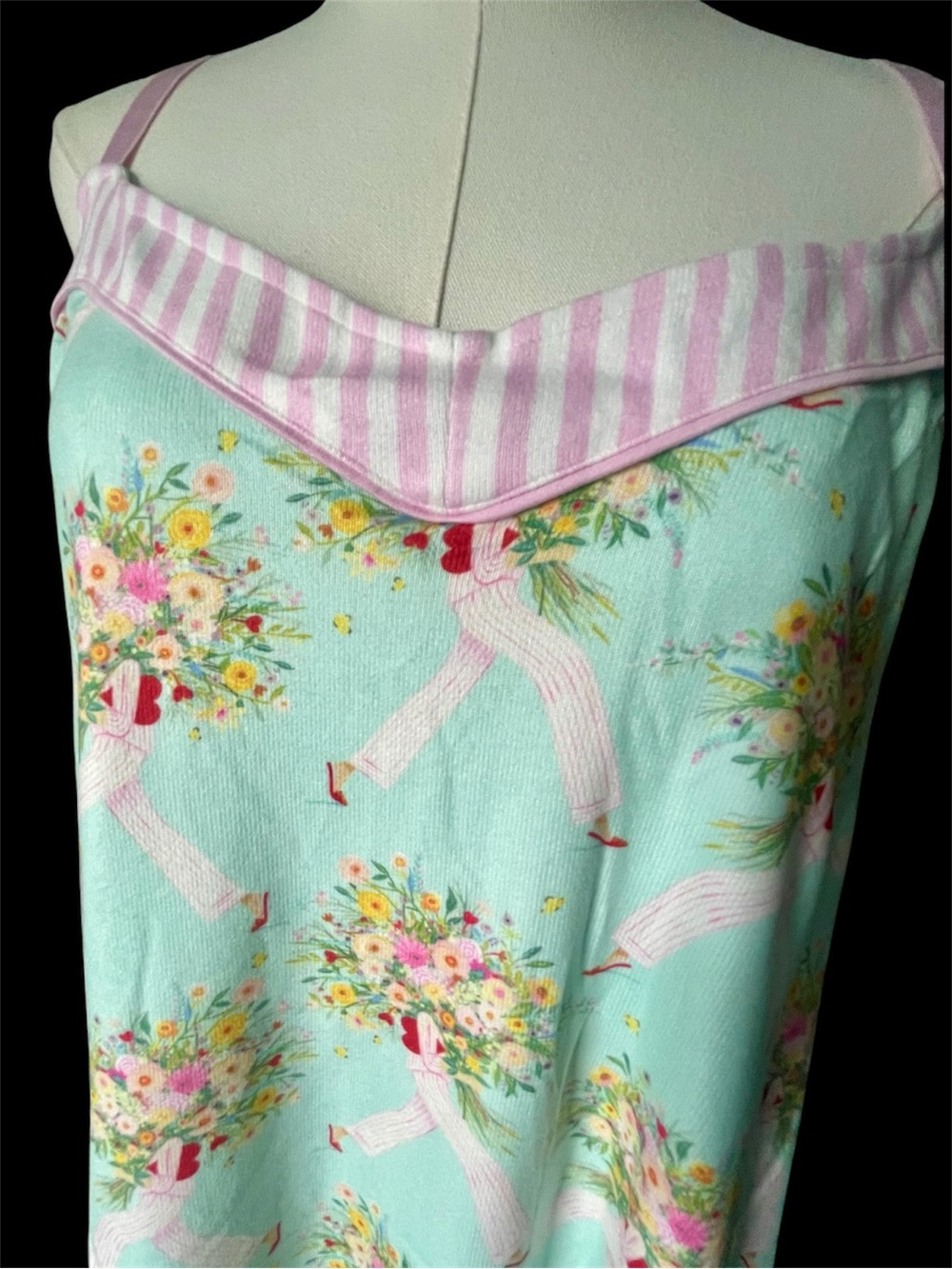 P.J. Salvage x Adrian Valencia Pajama Set NWT 🌸 Bright Mint 1X - Picture 4 of 15